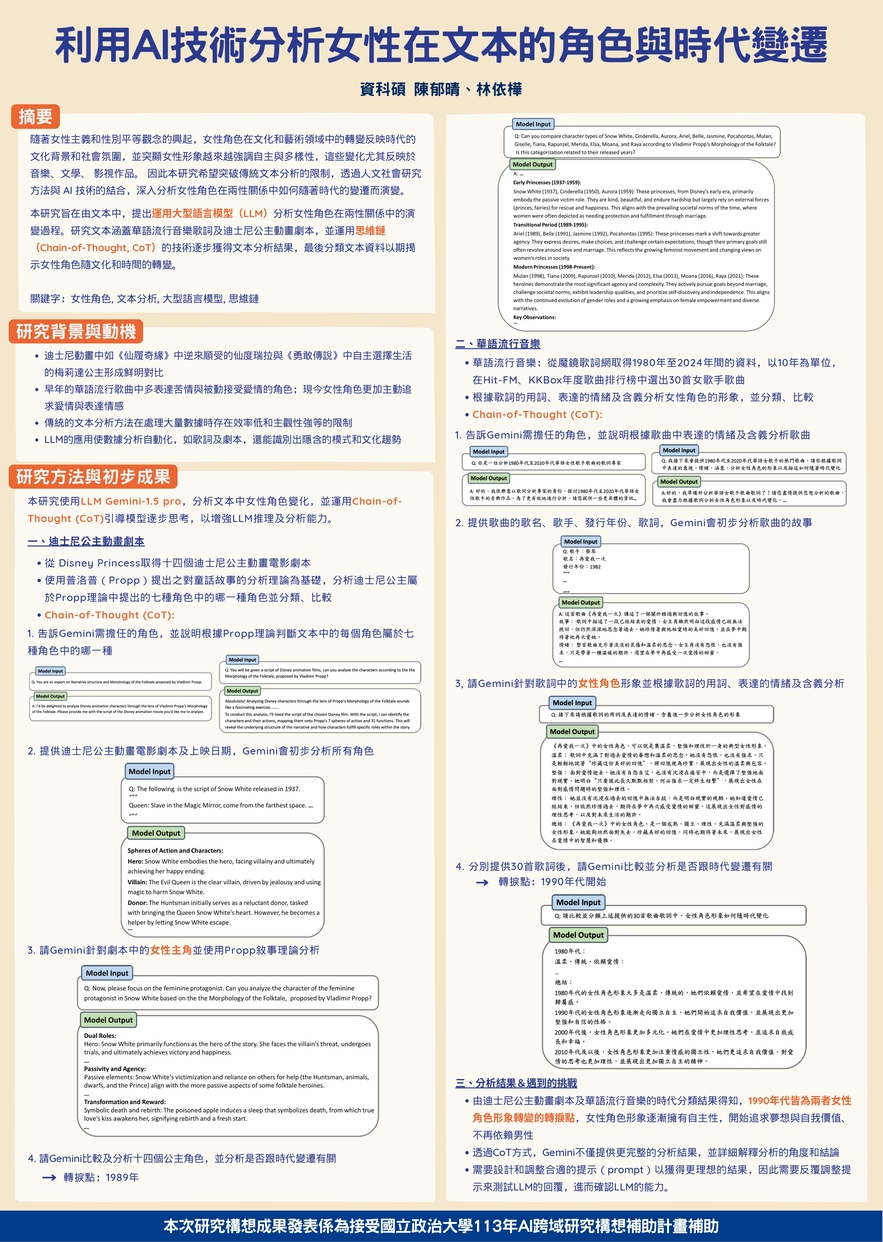 利用 AI 技術分析女性在文本的角色與時代變遷